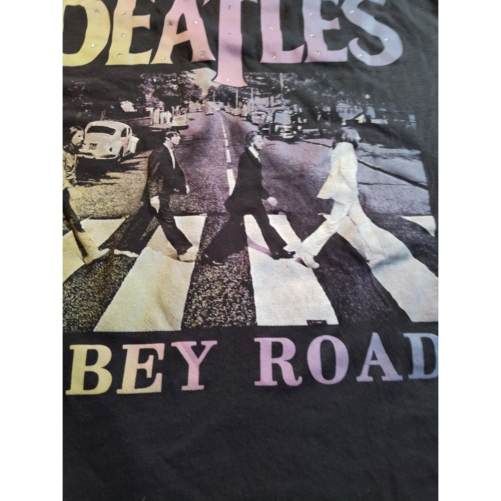 The Beatles Abbey Road T Shirt Rhinestones Women's Medium 1377 - Picture 3 of 6